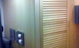 Custom Toilet Partitions with Louvered Doors