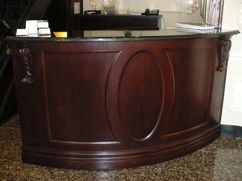 Curved Oak Reception Desk