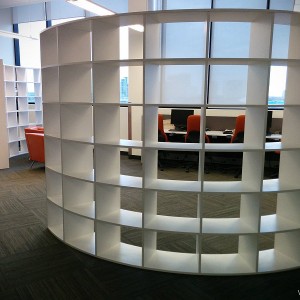 Curved Open Bookcase